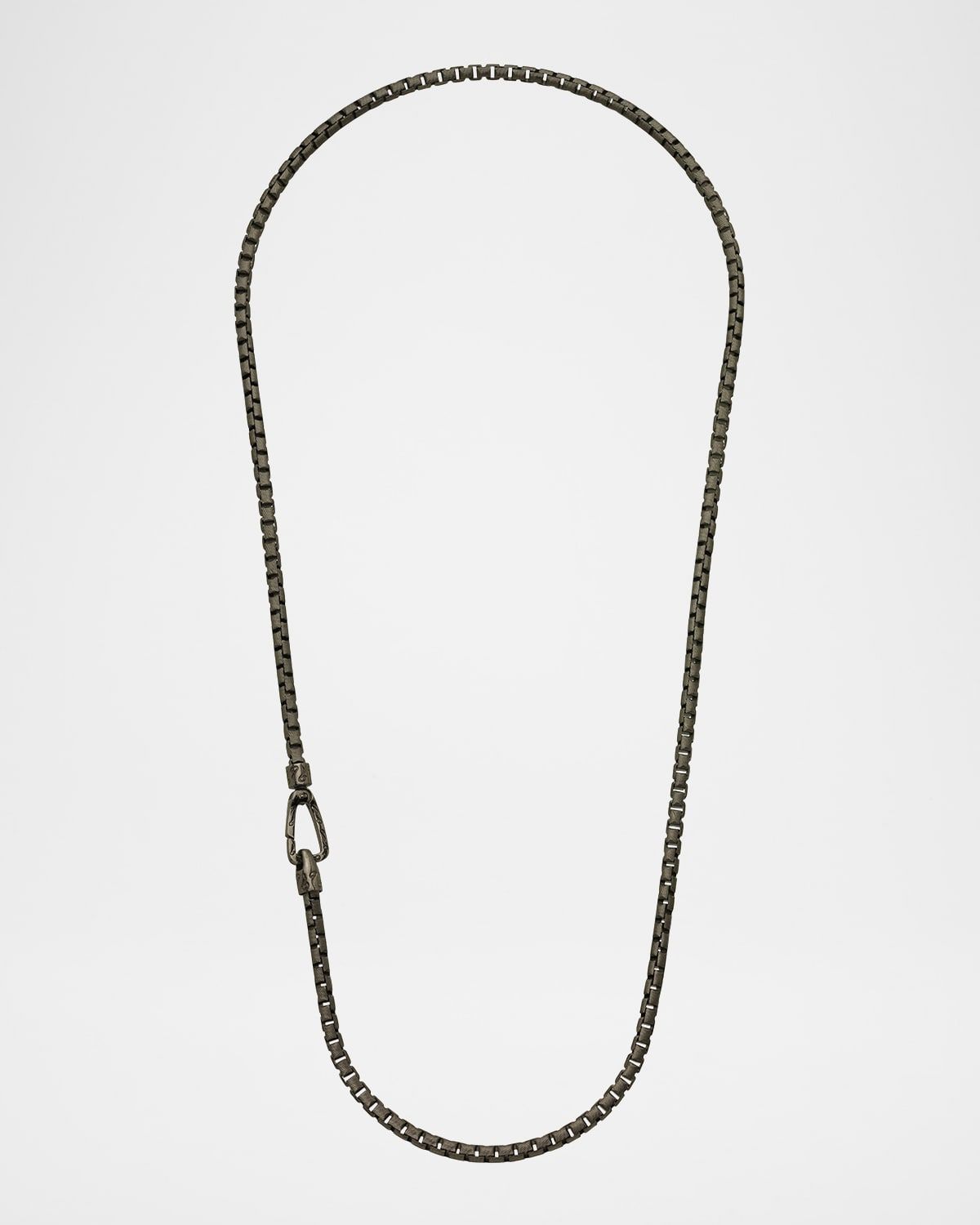 Men & apos;s Ulysses Etched Box Chain Necklace in Silver, 62mm