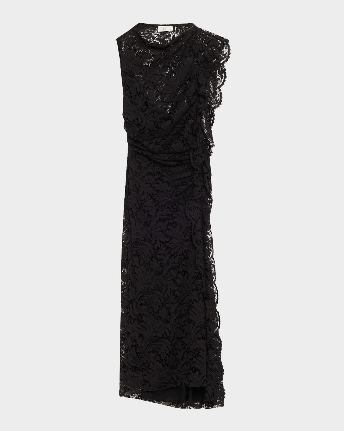 Astrid Draped Lace Dress