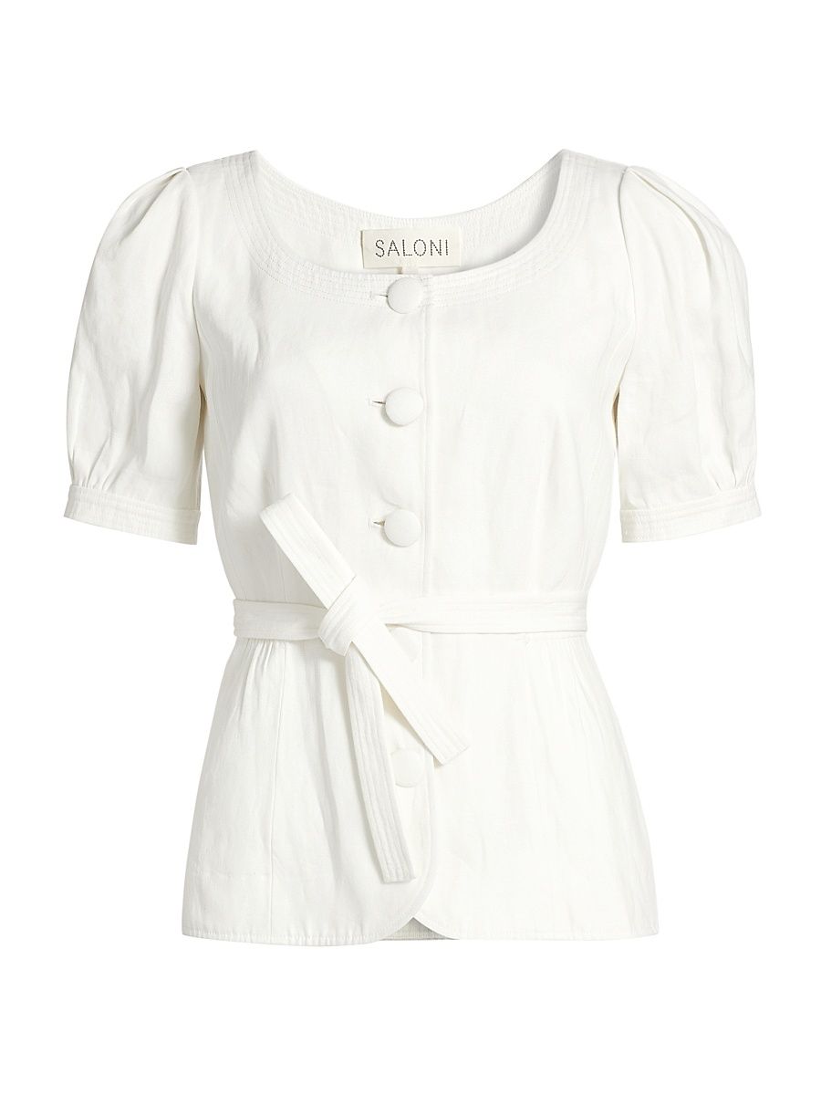 Women's Blanca Puff-Sleeve Jacket - Ivory - Size 14