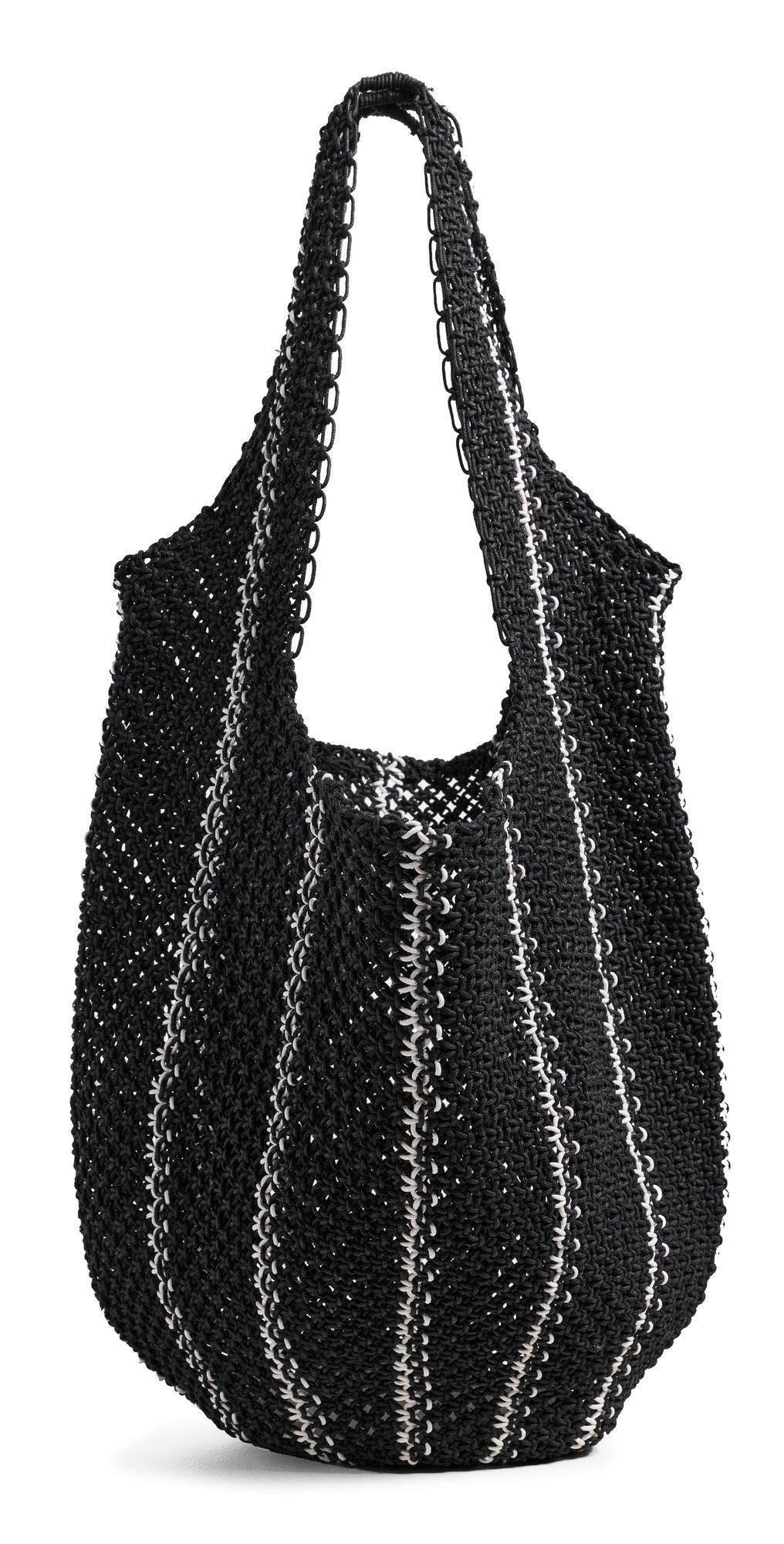 Madewell The Curved Crochet Shoulder Bag Ecru Stripe One Size