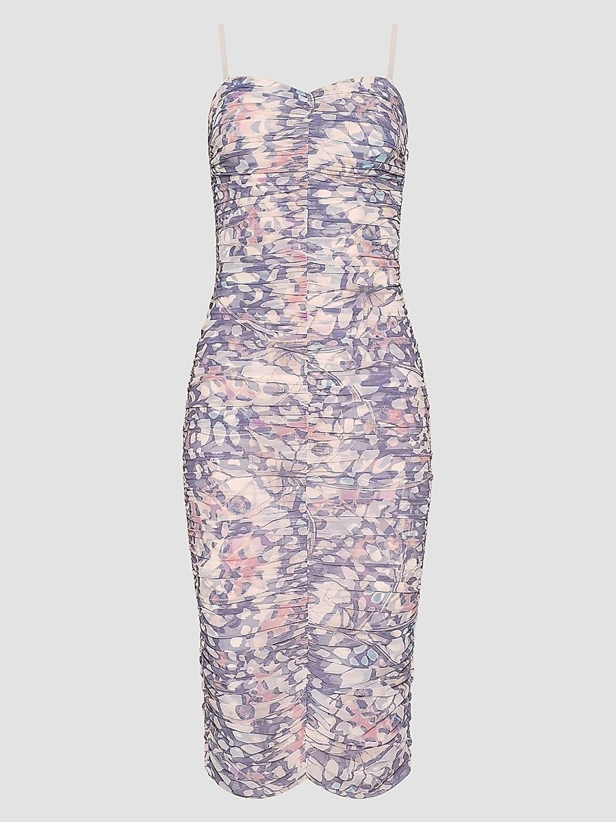 Women's Caprice Butterfly Wing-Print Ruched Midi Dress - Multi Butterfly Wing - Size 18
