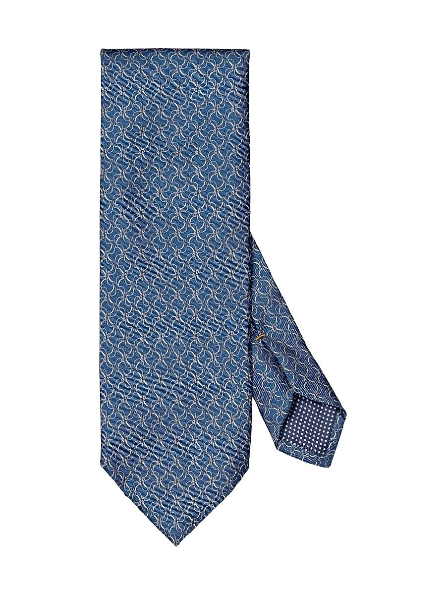 Men's Geometric Silk Tie - Blue