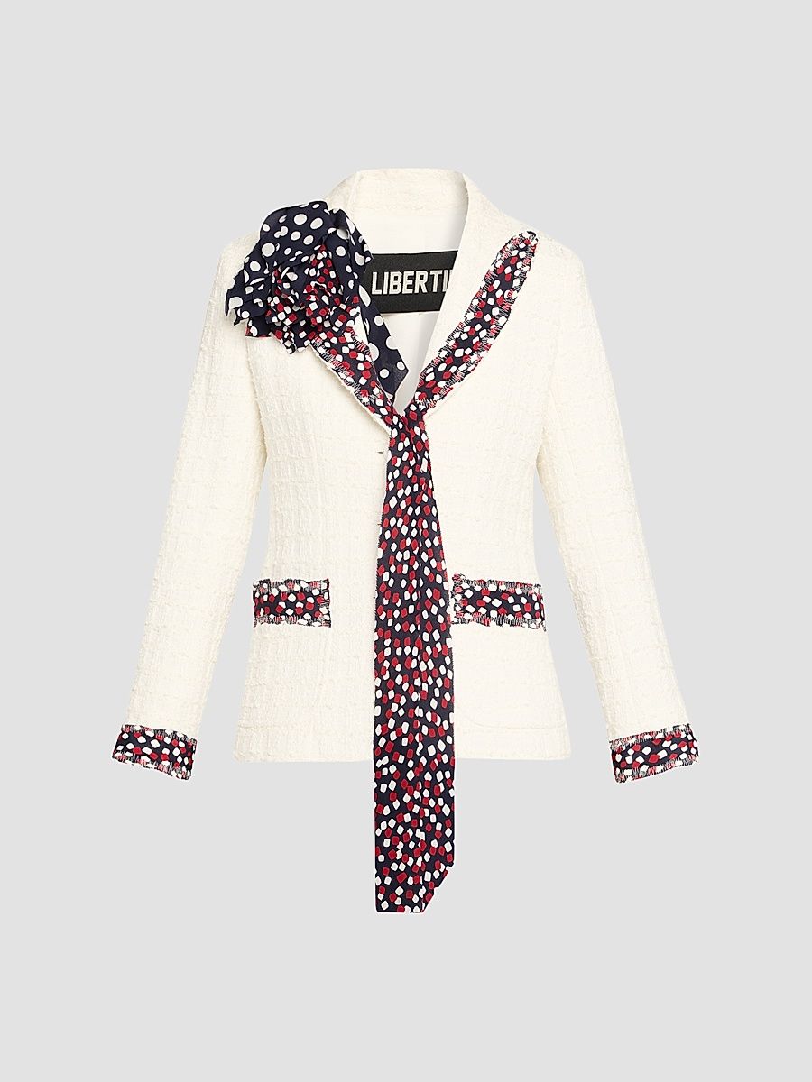 Women's Confetti Patch Pocket Jacket - Ivory - Size Large