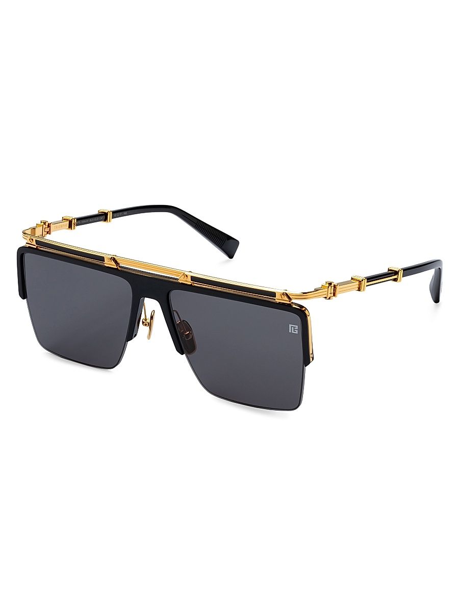 Women's Triomphe 61MM Square Sunglasses - Black Gold Black