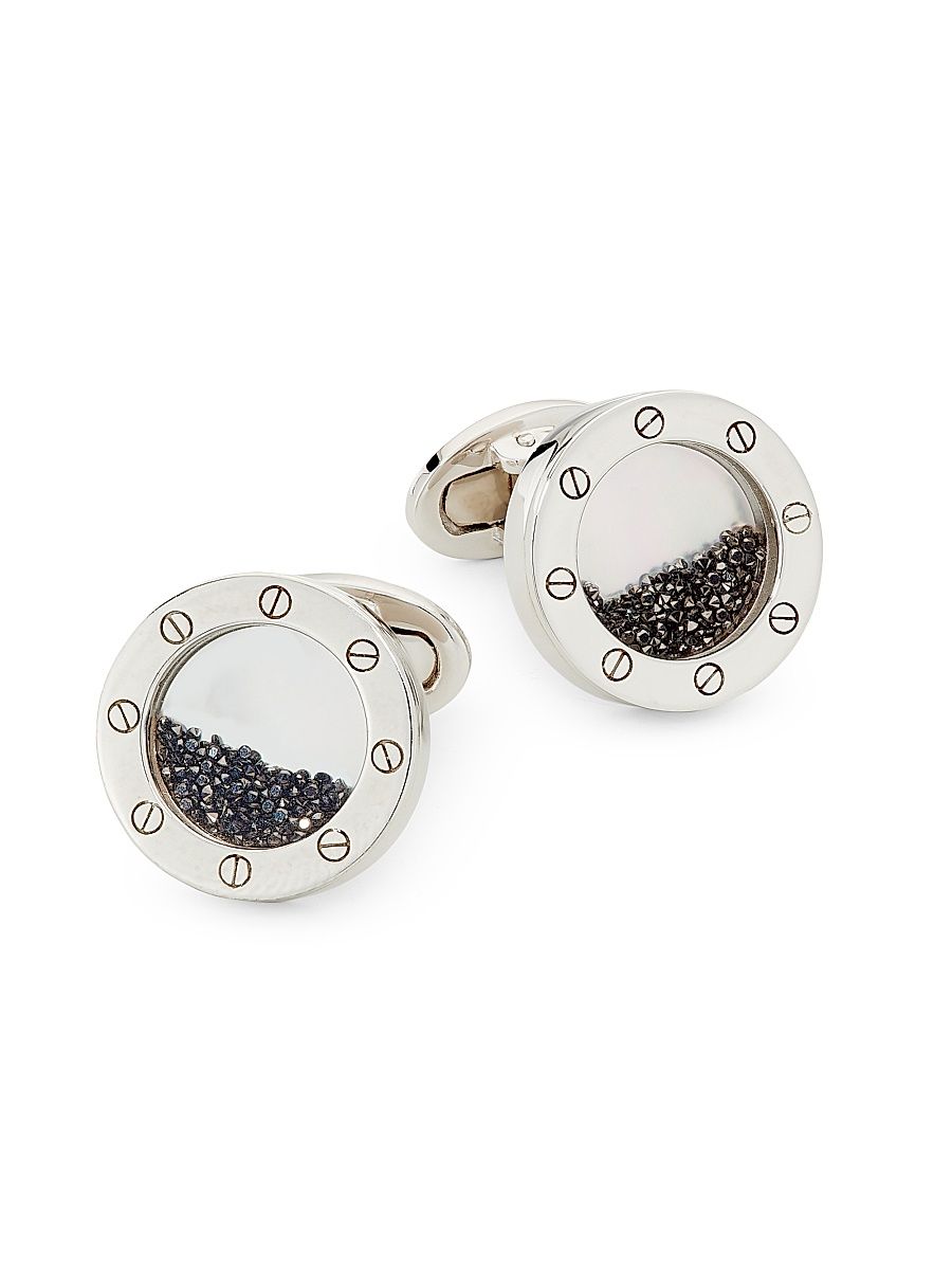 Men's Sterling Silver, Black Onyx & 0.22 TCW Diamond Cufflinks - Black White