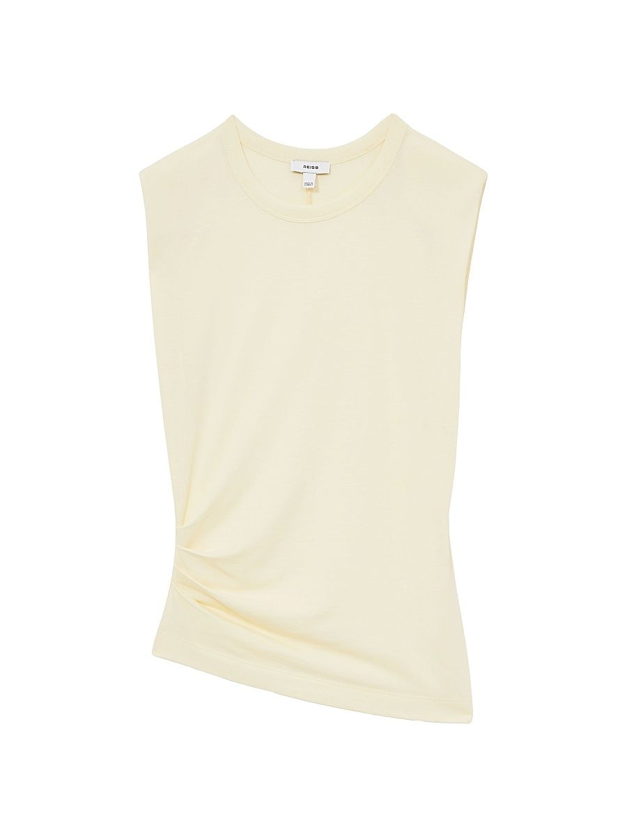 Women's Asymmetrical Tank Top - Buttermilk - Size XL
