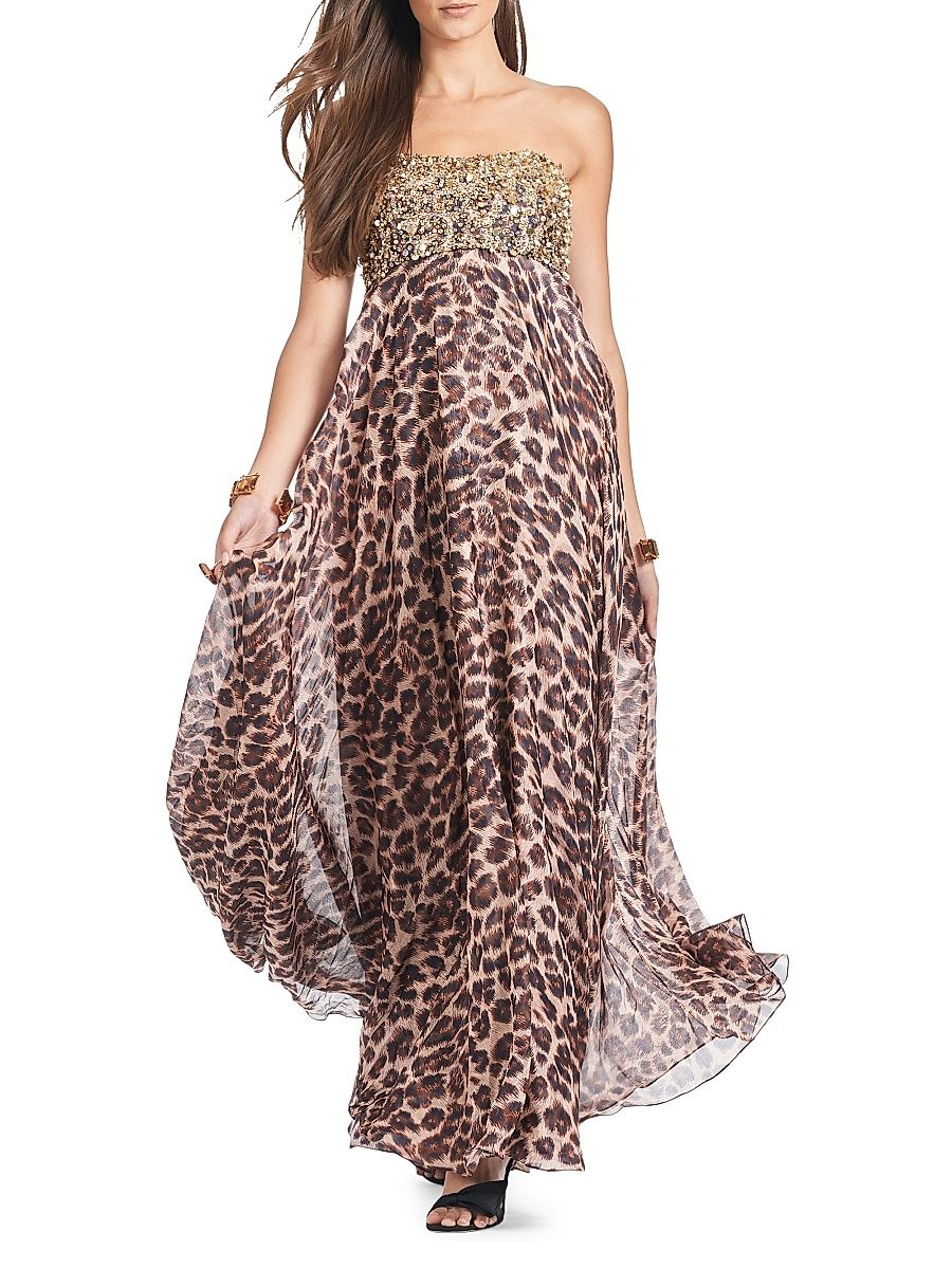 Women's Ames Sequined Leopard Gown - Big Cat - Size 8