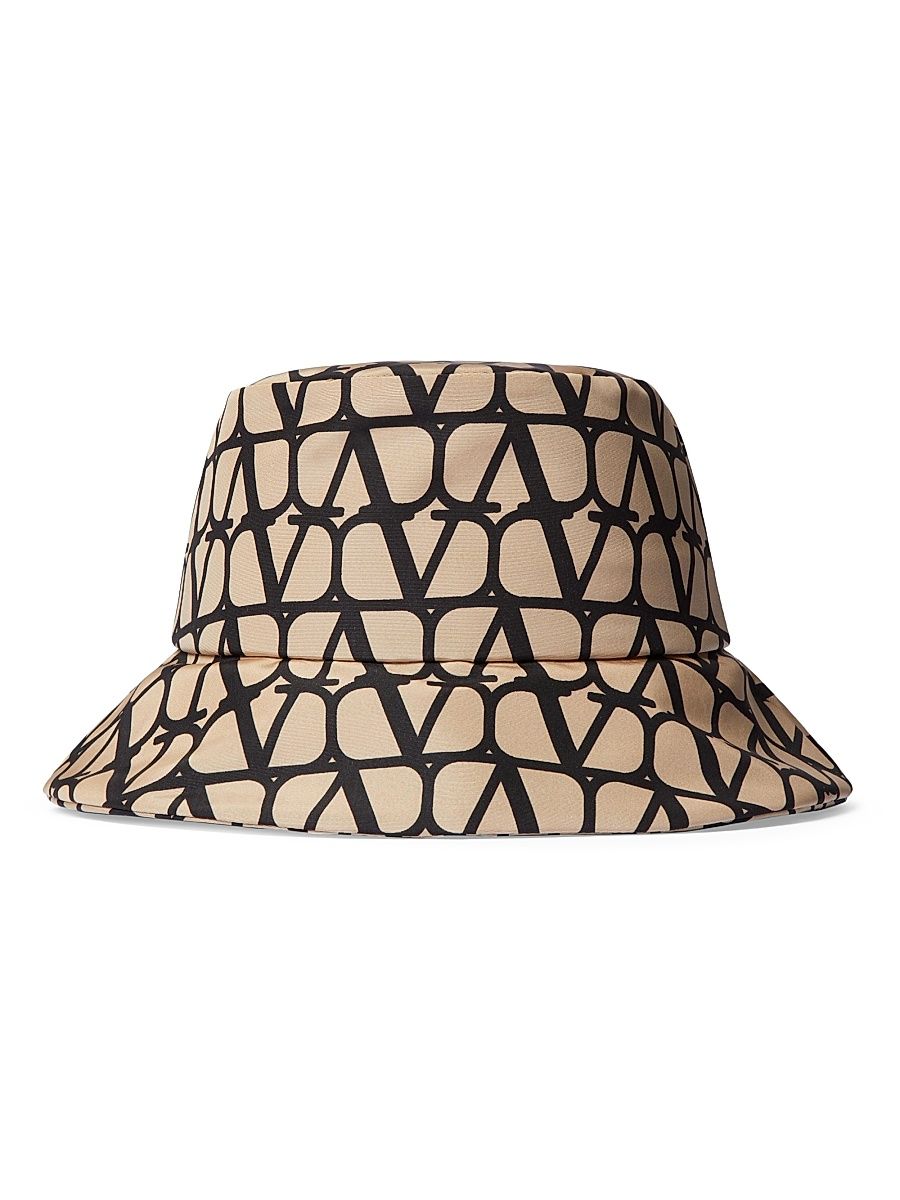 Women's Toile Iconographe Faille Bucket Hat - Beige Black - Size Large