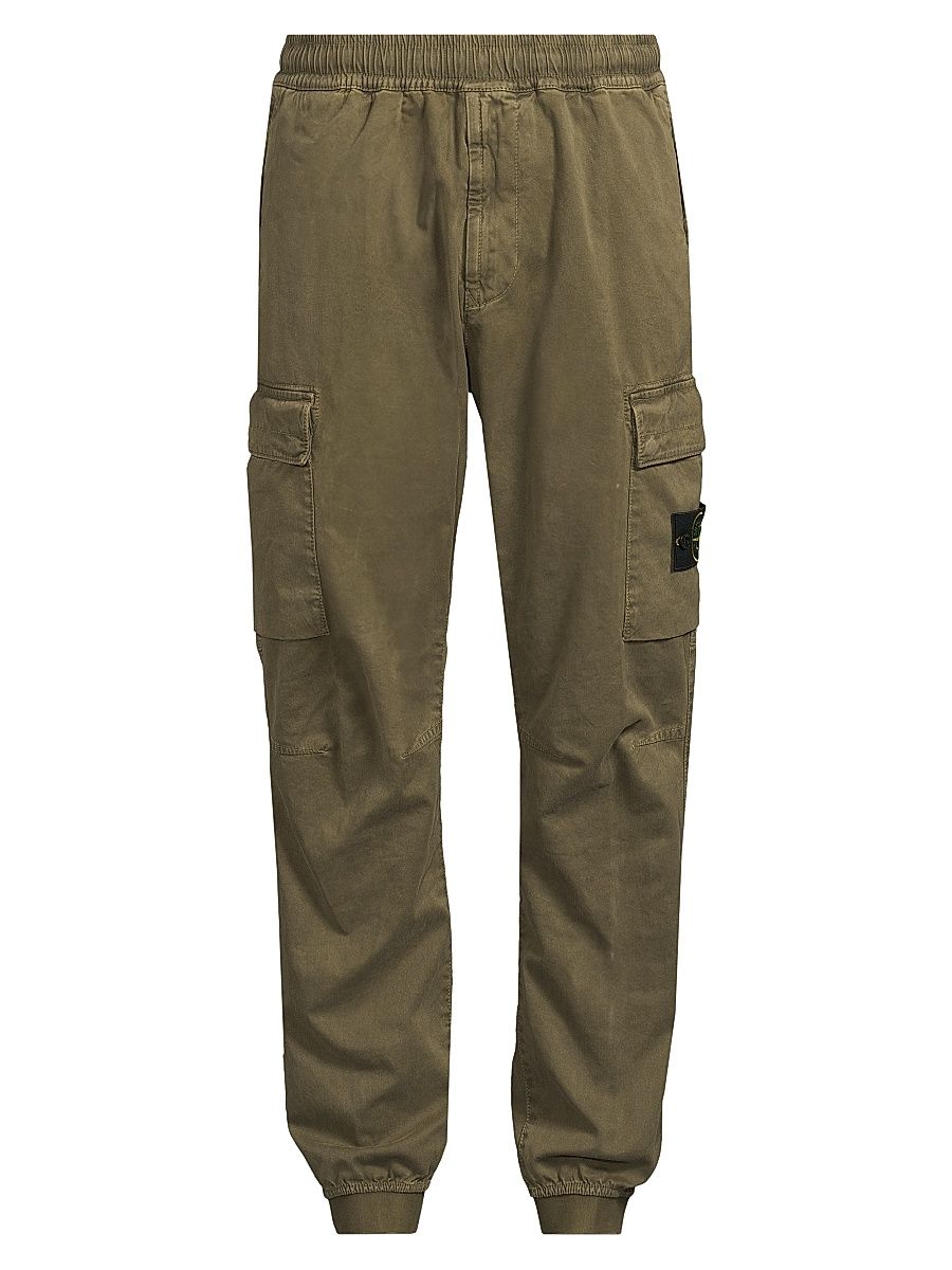 Stone Island Men's Cotton Cargo Jogger Pants - Military Green - Size 33