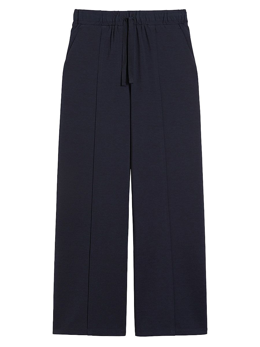 Women's Milano Knit Jersey Trousers - Navy - Size Medium