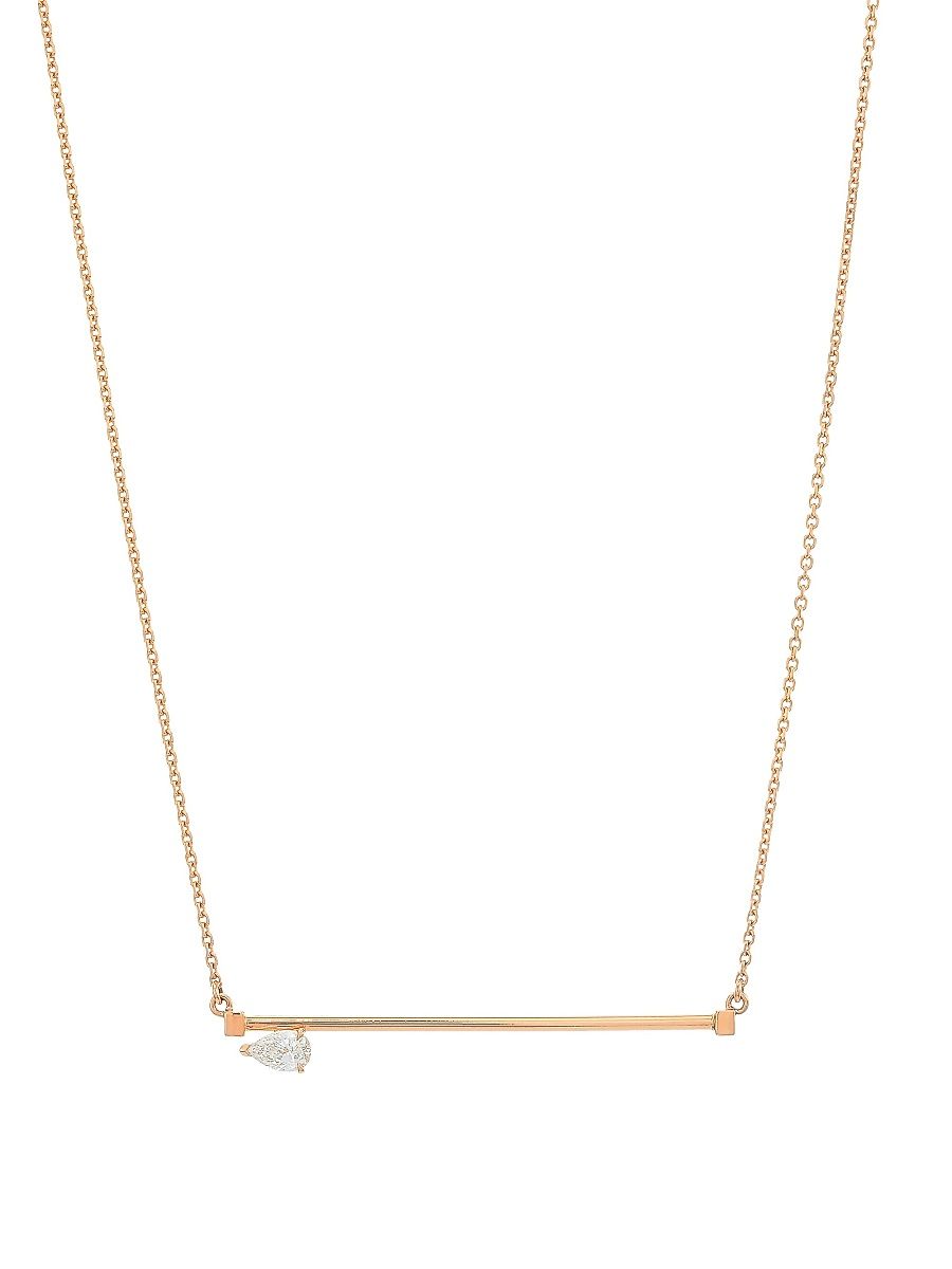 Women's Serti Sur Vide 18K Gold & 0.30 TCW Diamond Pendant Necklace - Rose Gold