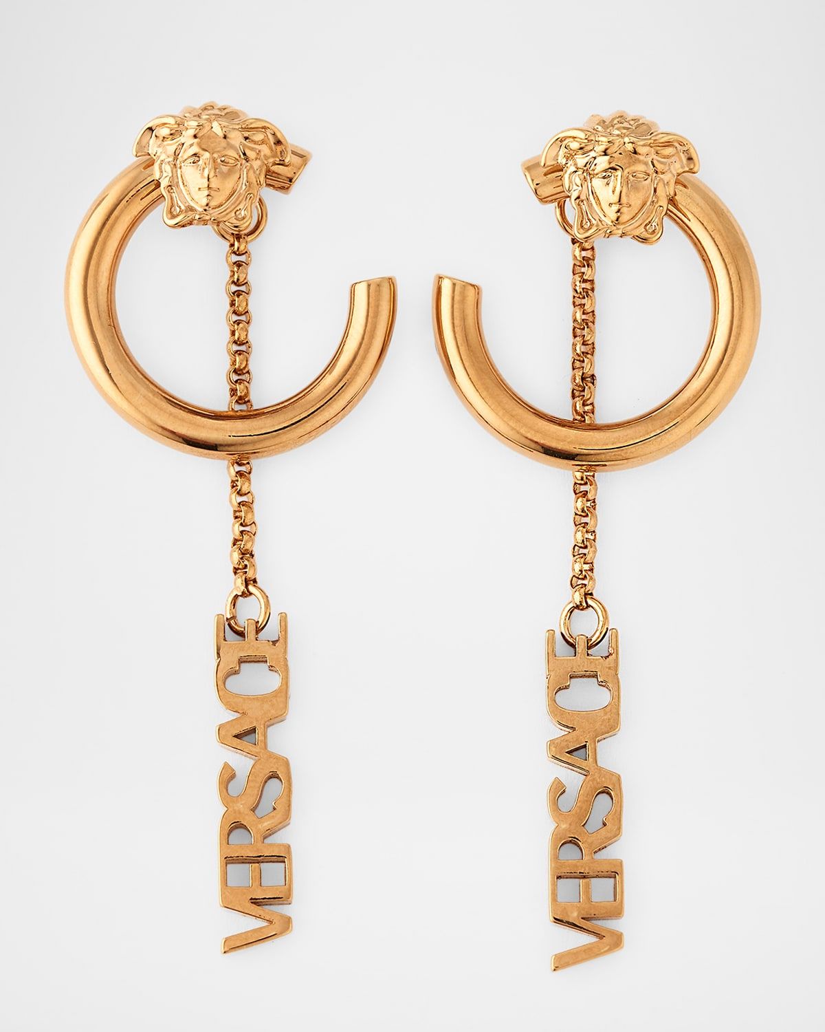 Long Logo Earrings with Detachable Rings