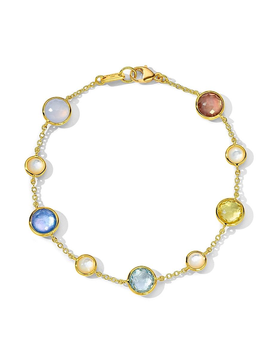 Women's Lollipop Wildflower 18K Yellow Gold & Multi-Stone Chain Bracelet - Wildflower