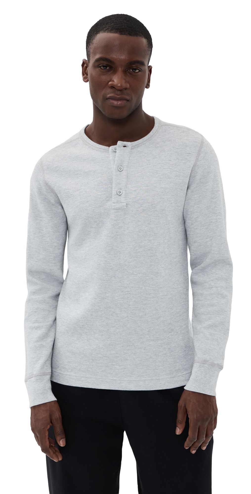 Reigning Champ Lightweight Waffle Standard Henley Hgrey M