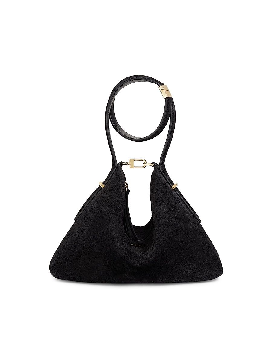 Women's Bevel Suede Scoop Wristlet - Black