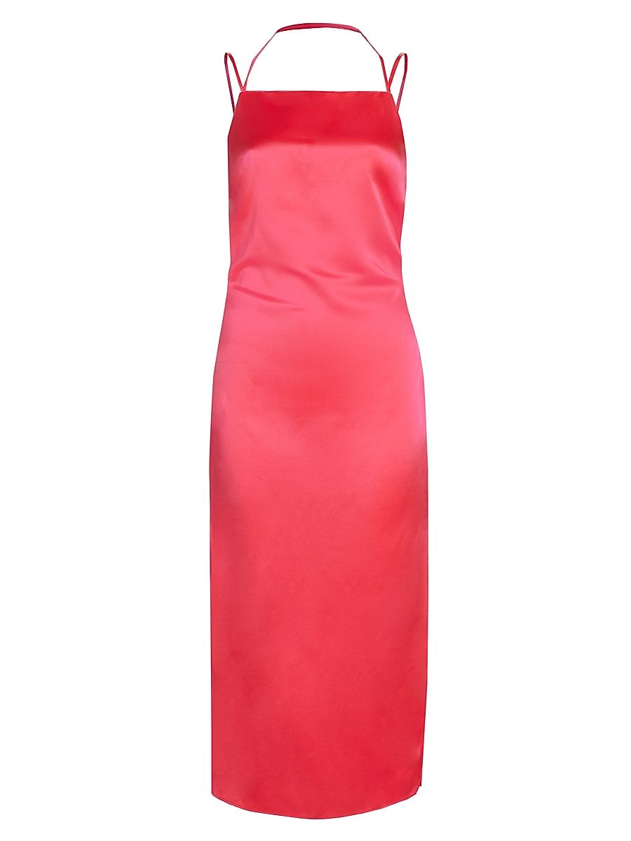 Women's Amiyah Silk Slip Midi-Dress - Begonia - Size XL