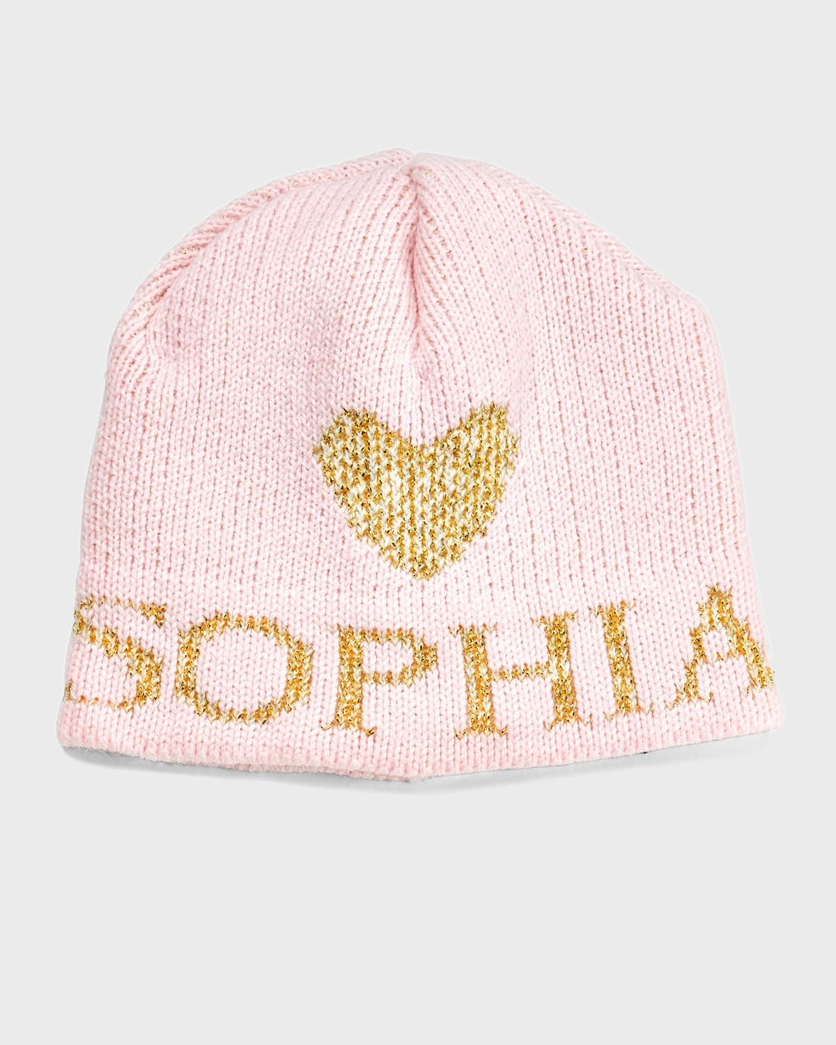 Kid & apos;s Single Heart Metallic Beanie Hat