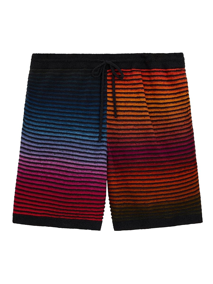 Men's LOEWE x Paula's Ibiza Striped Knit Shorts - Multicolor Black - Size XL