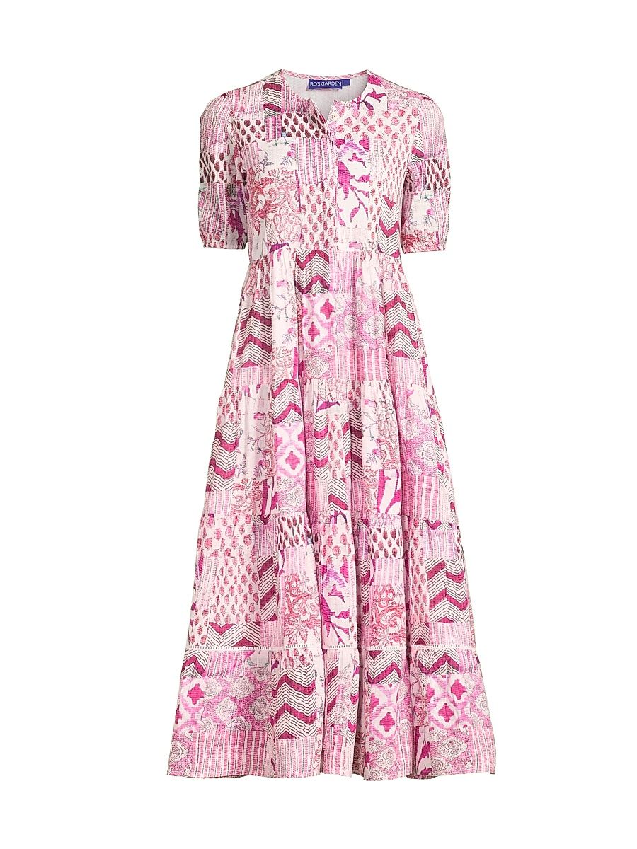 Women's Daphne Cotton Midi-Dress - Tisha Pink - Size XL