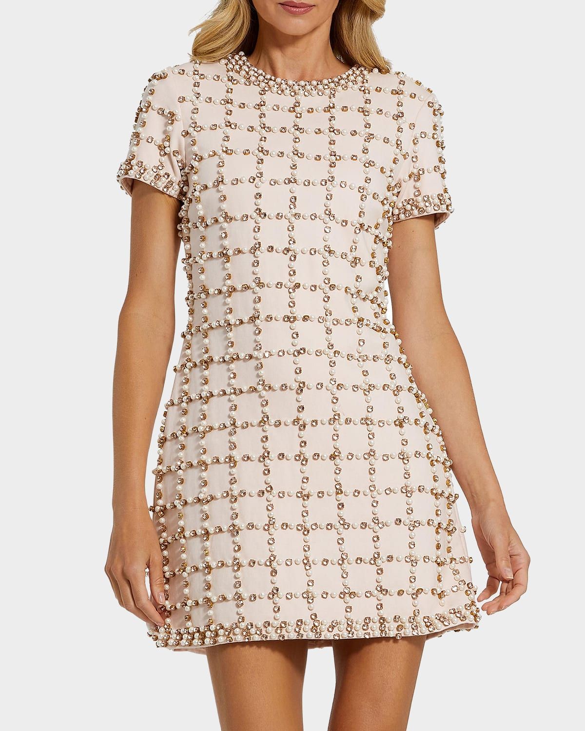 Cocktail Beaded Sheath Mini Dress