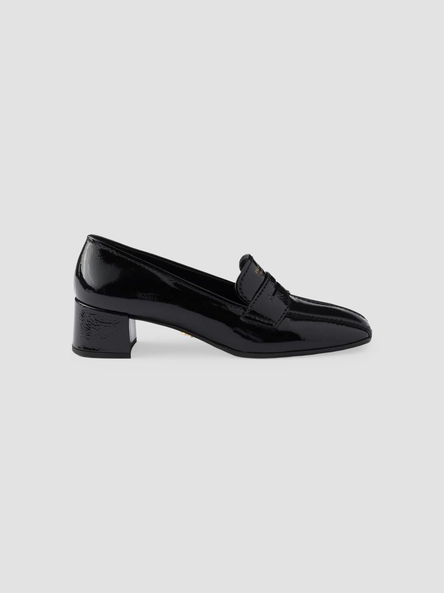 Prada Women's Patent Leather Loafers - Black - Size 6
