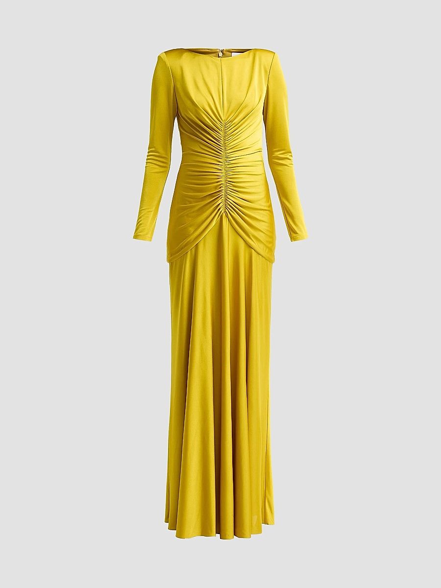 Et Ochs Women's Thea Satin Ruched Gown - Willow - Size 10