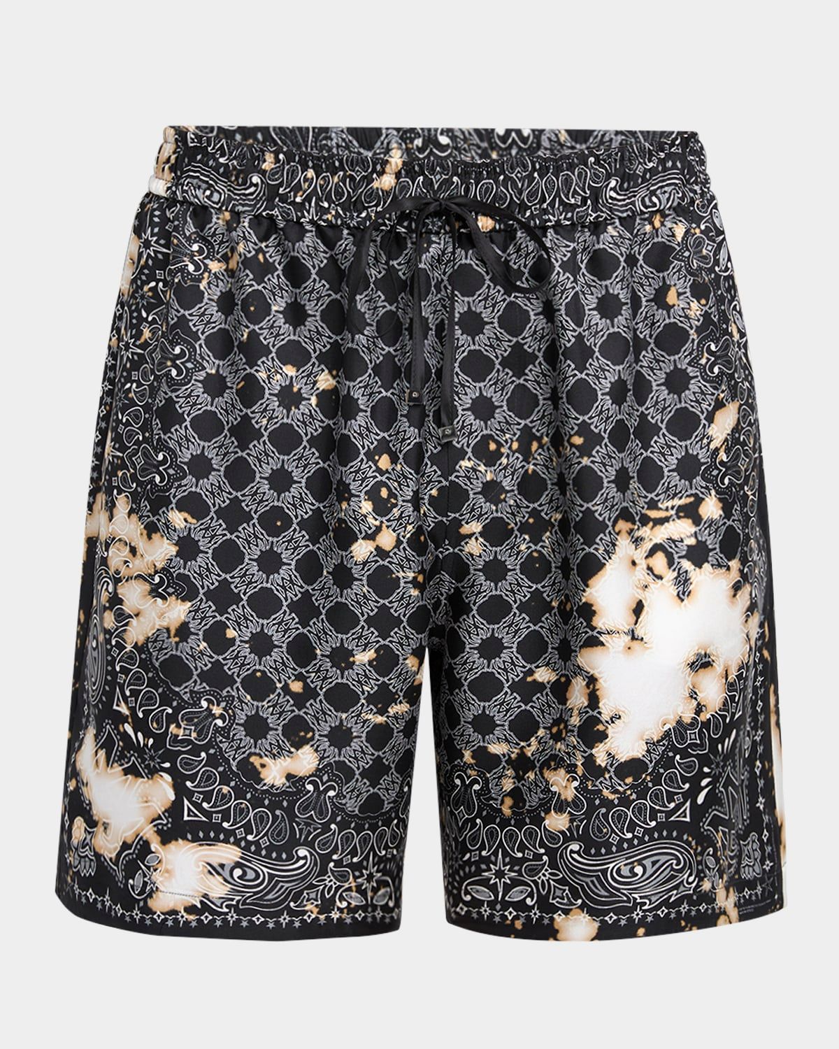 Men & apos;s Silk Bleach Bandana Pull-On Shorts
