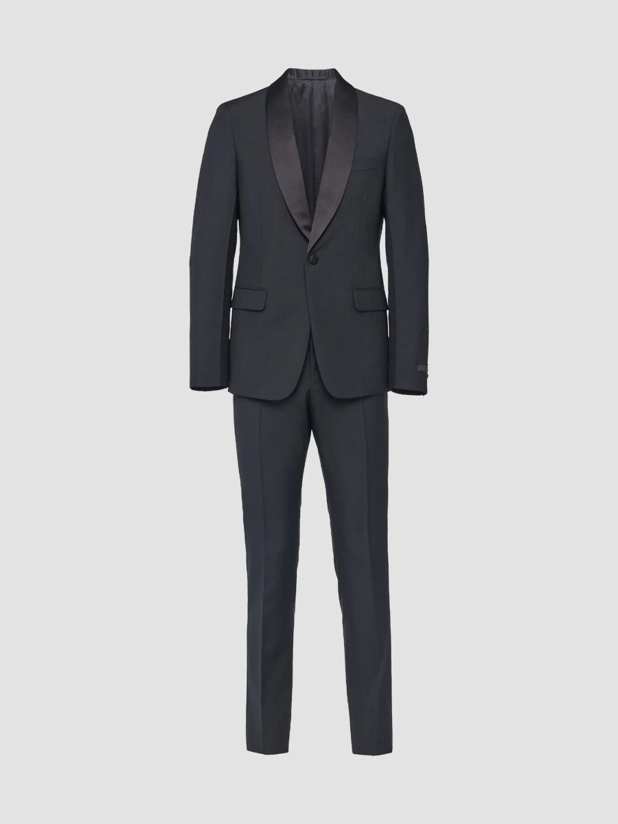 Prada Men's Single-Breasted Wool and Mohair Tuxedo - Black - Size 42
