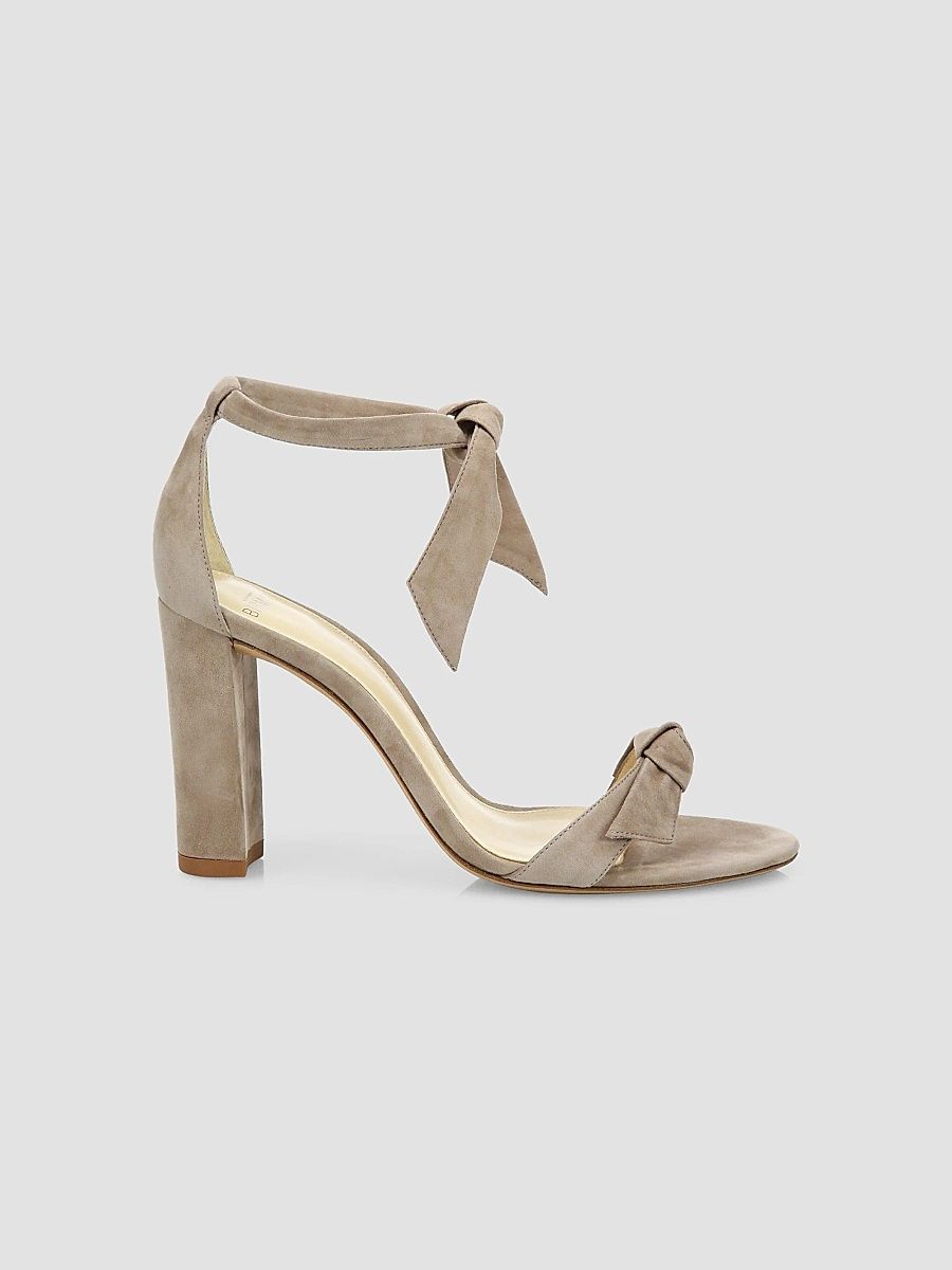 Alexandre Birman Women's Clarita Bow Suede Sandals - Cameo - Size 5