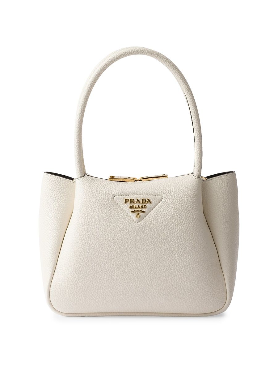 Women's Flou Small Leather Shoulder Bag - White