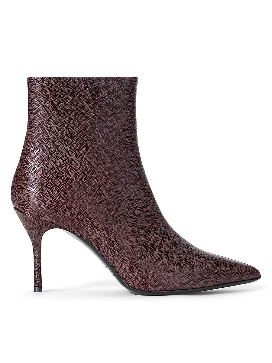 Women's Sebastian 80MM Leather Ankle Boots - Syrah - Size 11