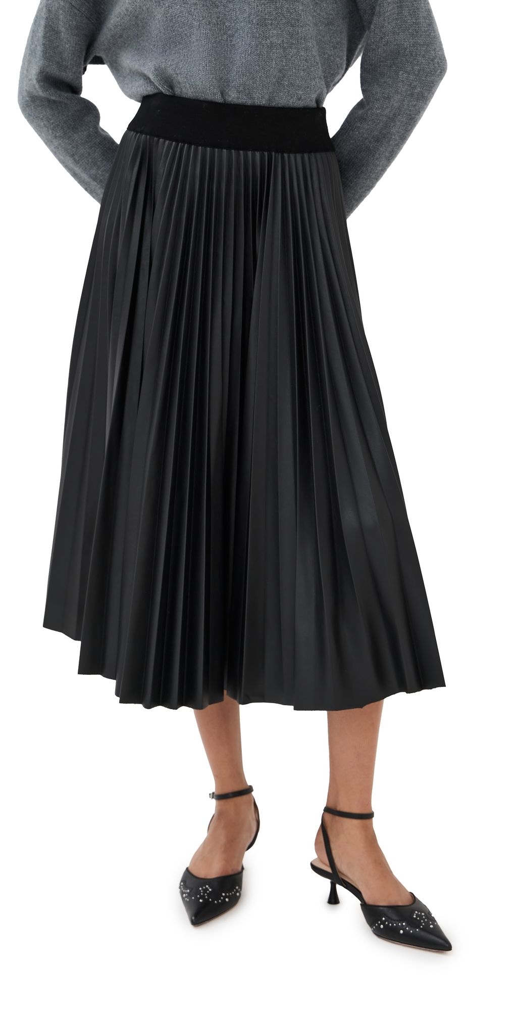 SIMKHAI Kezia Midi Skirt Black L