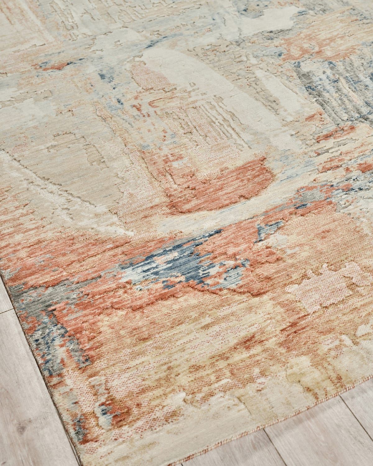 Infinity Power-Loomed Ivory/Blue/Terracotta Rug