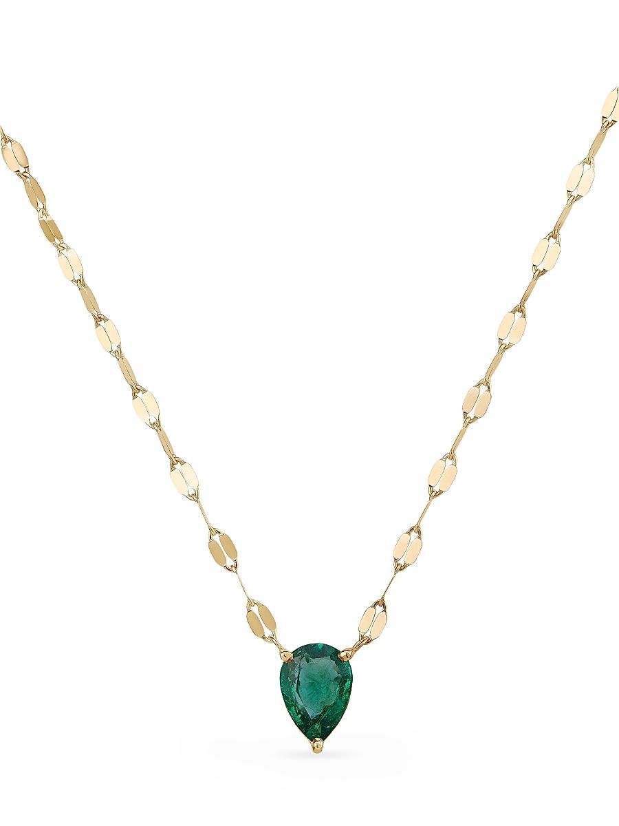 Women's 14K Yellow Gold & Emerald Pendant Necklace - Yellow Gold