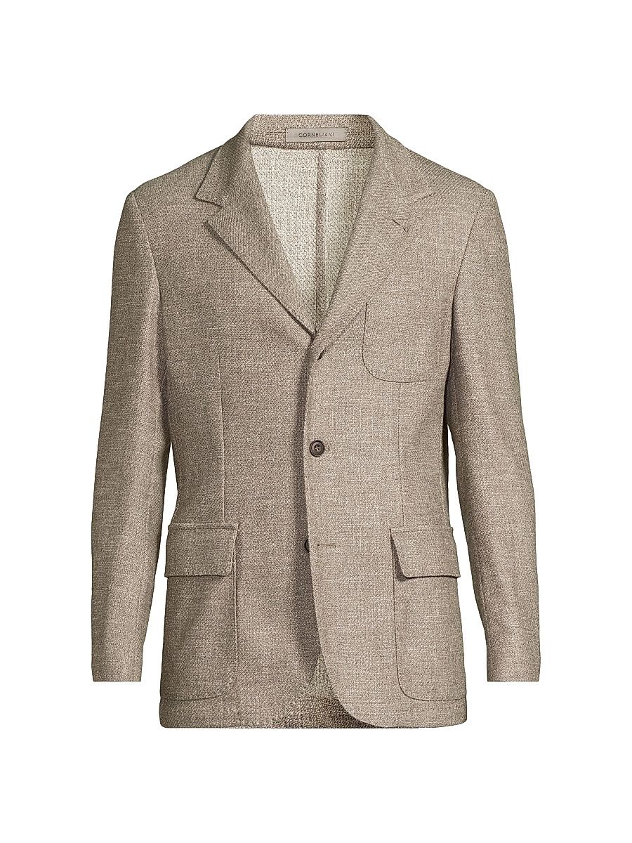 Men's Virgin Wool-Blend Blazer - Natural - Size 46