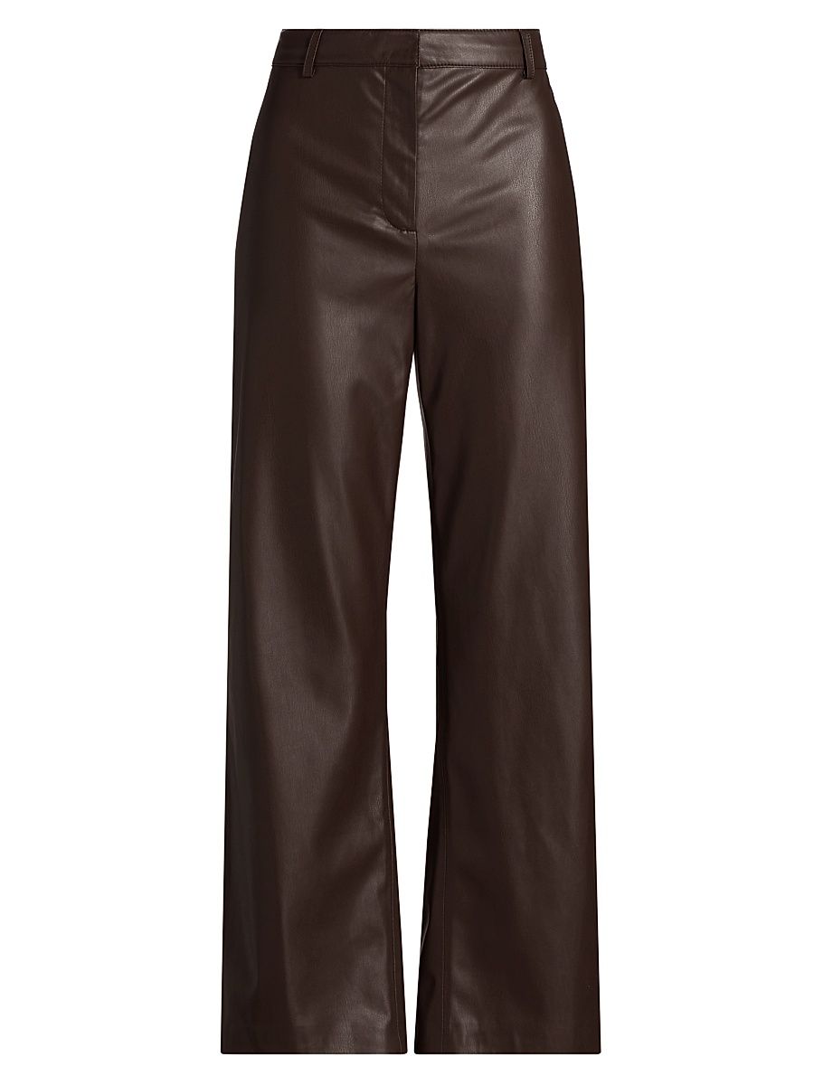 Women's Sheba Faux Leather Crop Pants - Mocha - Size 14