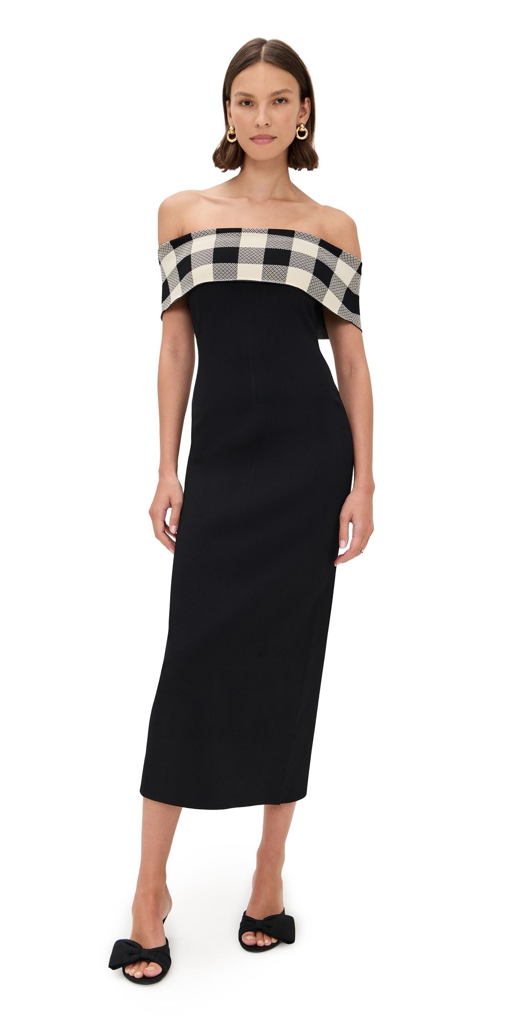 POSSE Pippa Off Shoulder Dress Heritage Plaid XXL