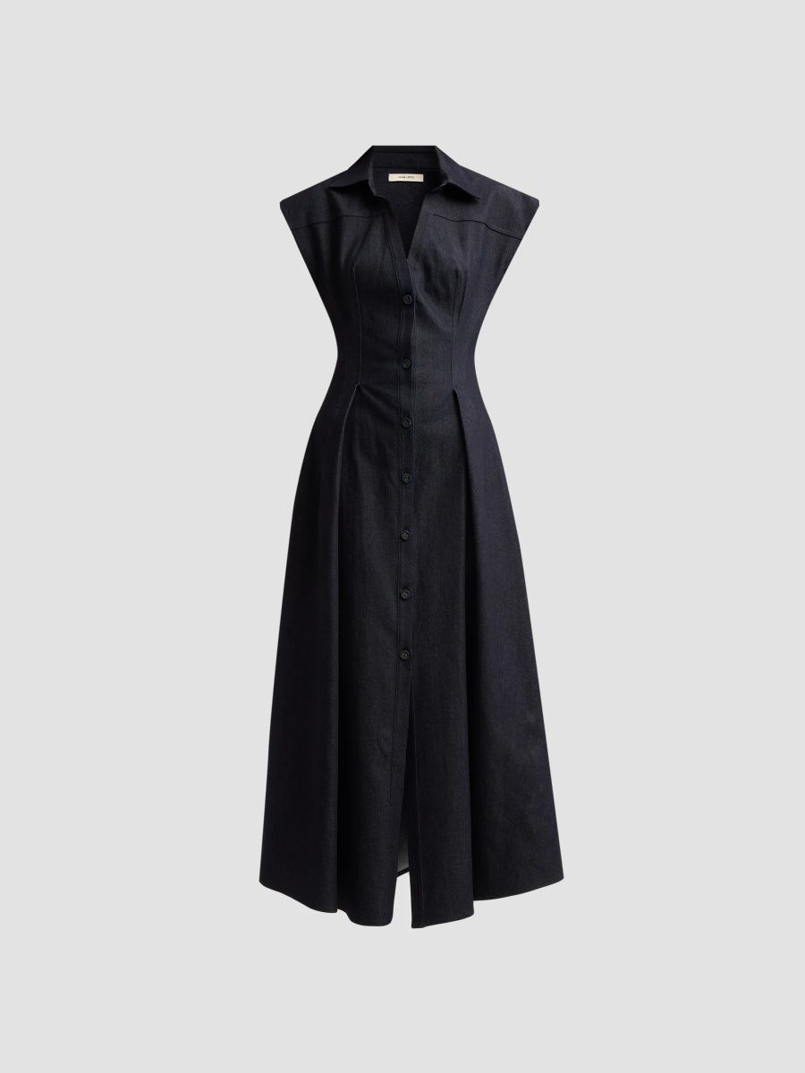 Adam Lippes Women's Sylvan Denim Midi Shirtdress - Dark Indigo - Size 0