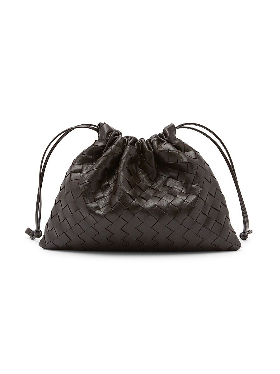 Women's Intrecciato Leather Pouch - Biscuit Gold