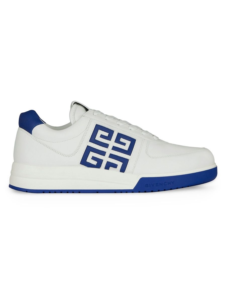 Givenchy Men's G4 Low Top Sneakers - White Blue - Size 13