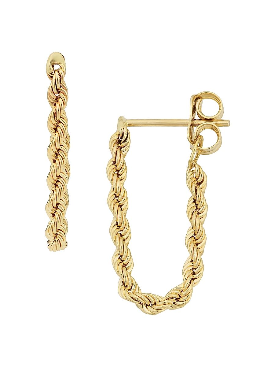 Women's 14K Yellow Gold Roman Rope Drop Earrings - Yellow Gold