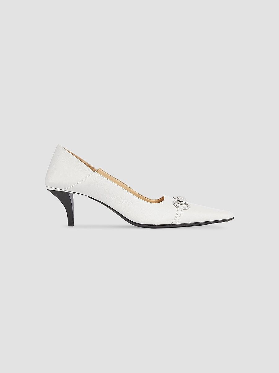 Gucci Women's La Famiglia Neo 55MM Horsebit Leather Pumps - Great White - Size 8.5