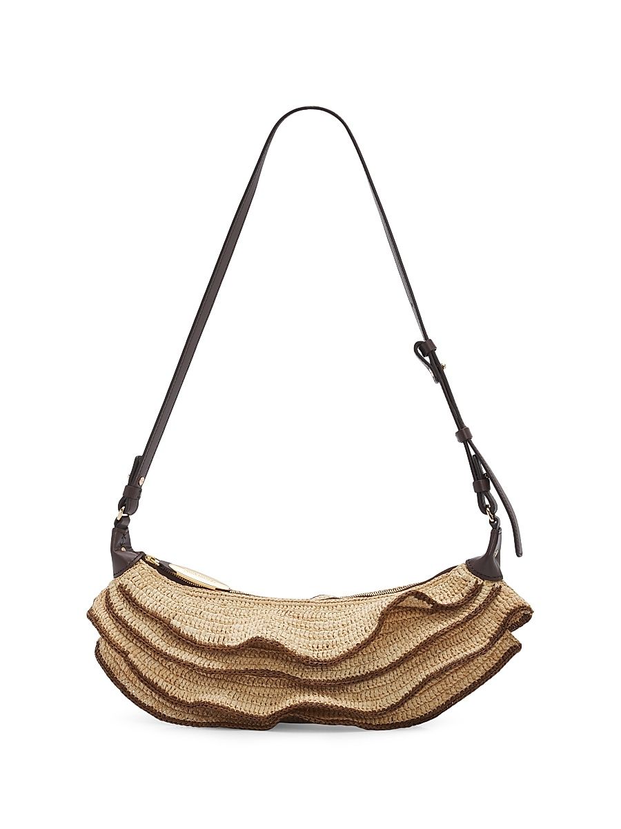 Women's Goldentime Ruffle Shoulder Bag - Natural