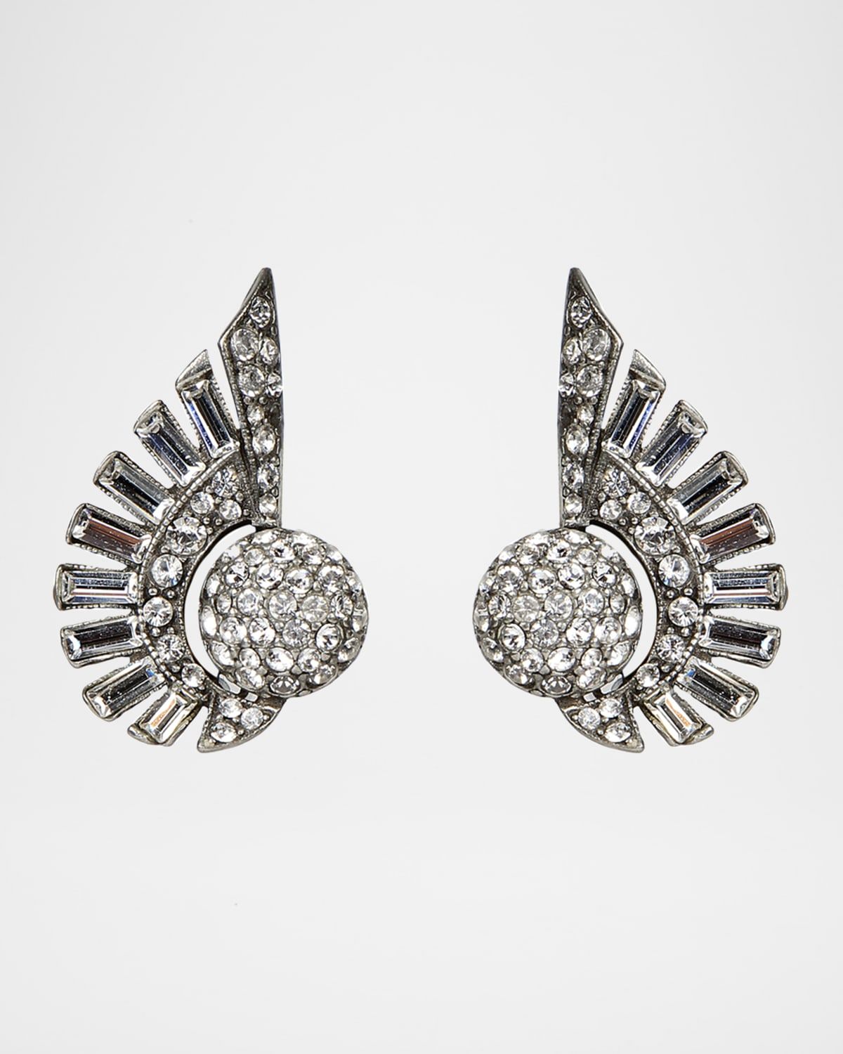 Crystal Deco Clip-On Earrings