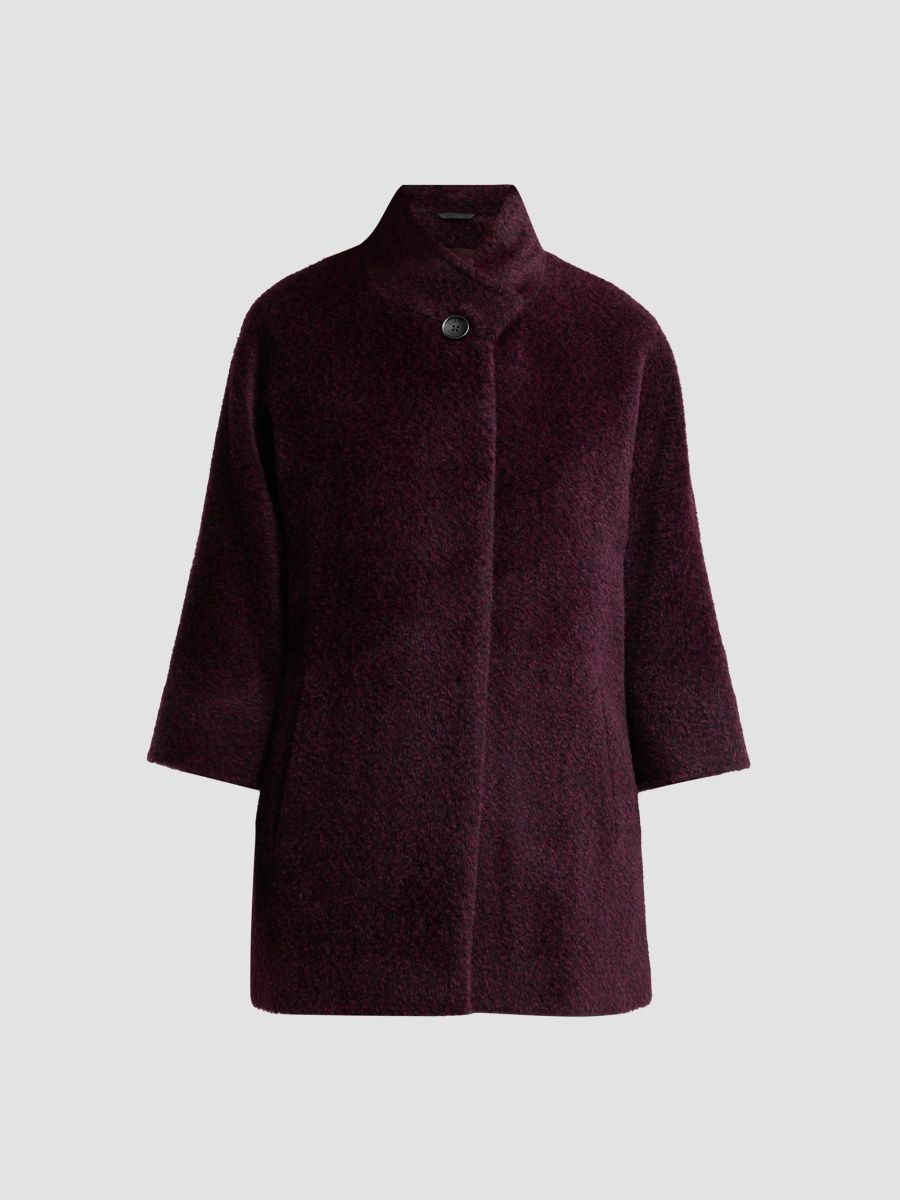 Cinzia Rocca Women's Three-Quarter-Length-Sleeve Coat - Plum - Size 14