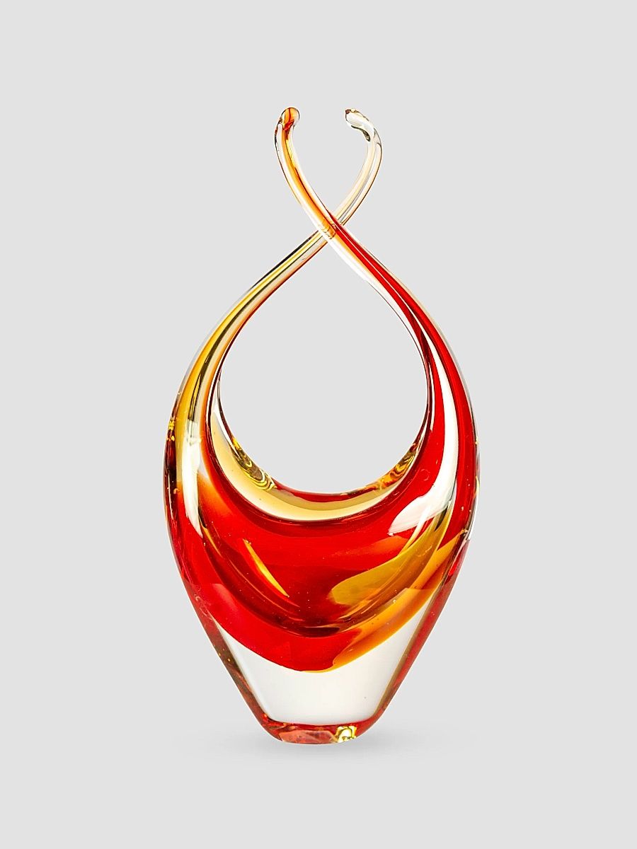 Sunset Embrace Glass Sculpture - Red