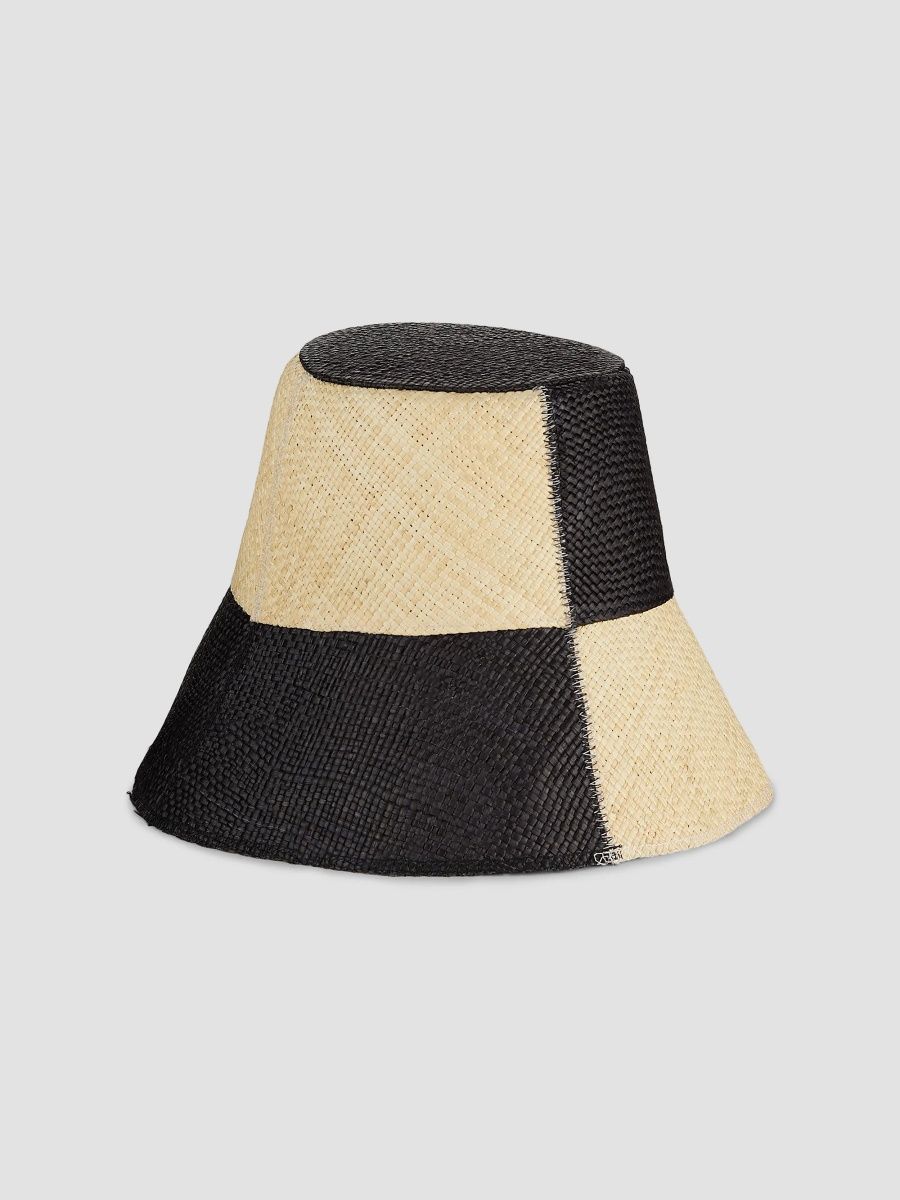 Johanna Ortiz Women's Checked Bucket Hat - Antique Ecru Iconic Black - Size Small