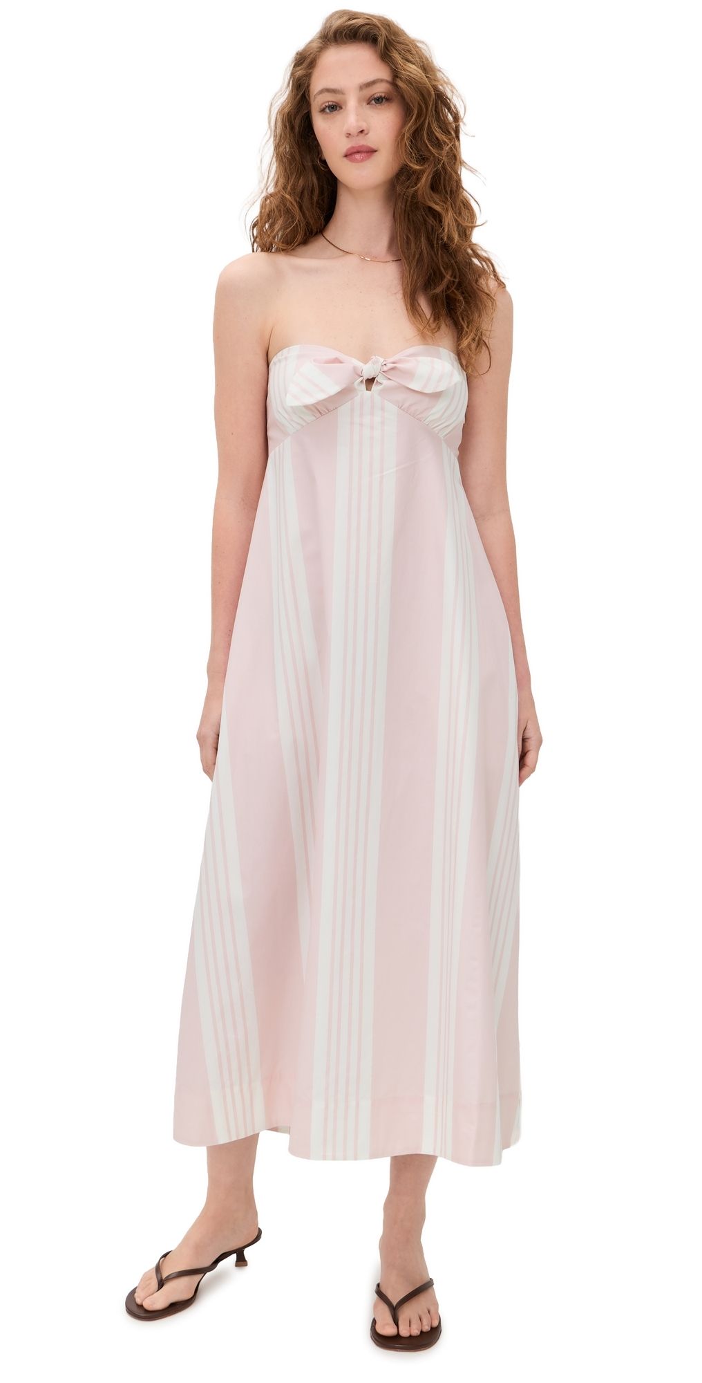POSSE Rosie Strapless Dress Pink Stripe S