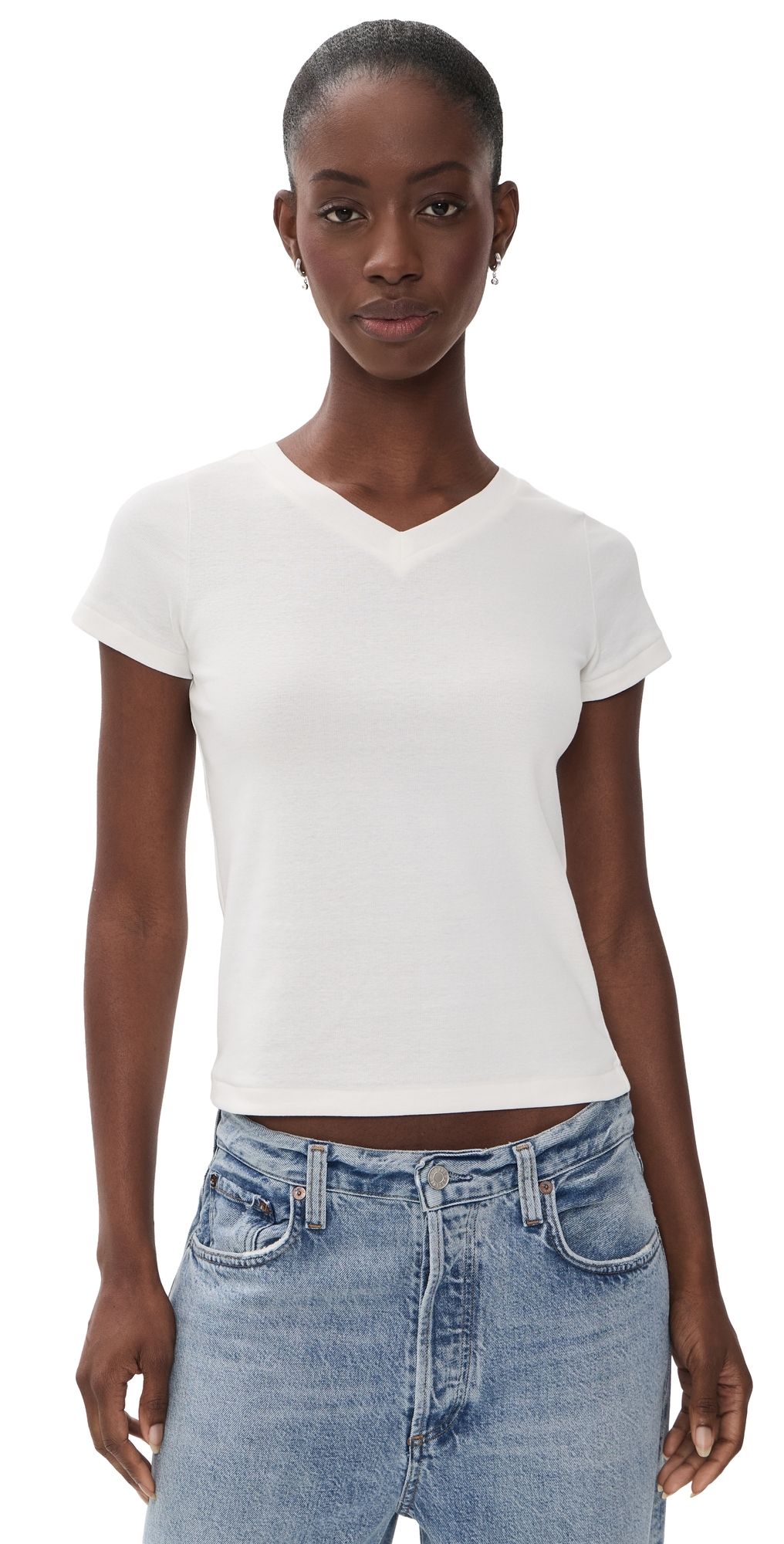 DL1961 Shrunken Tee V-Neck White M