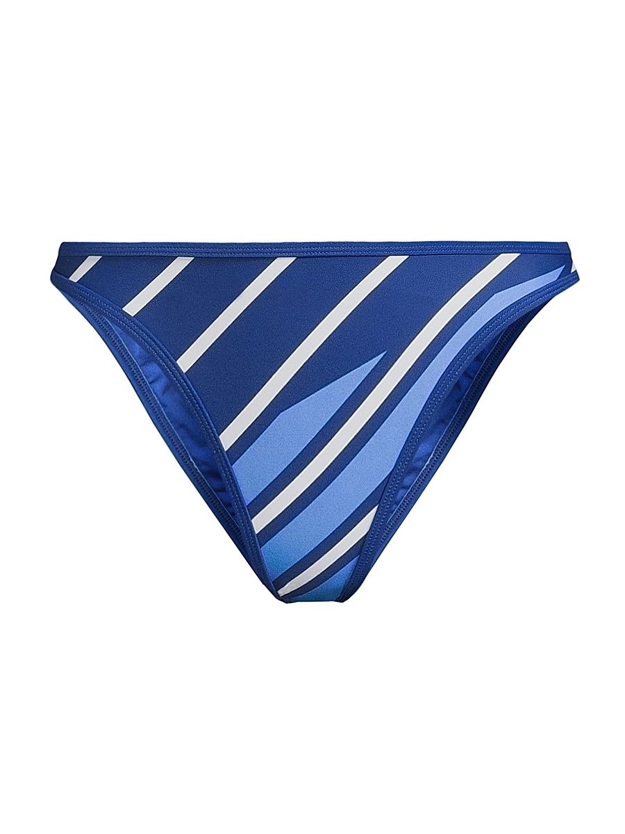 Women's The Tati Striped Bikini Bottom - Color Block Blue - Size XL